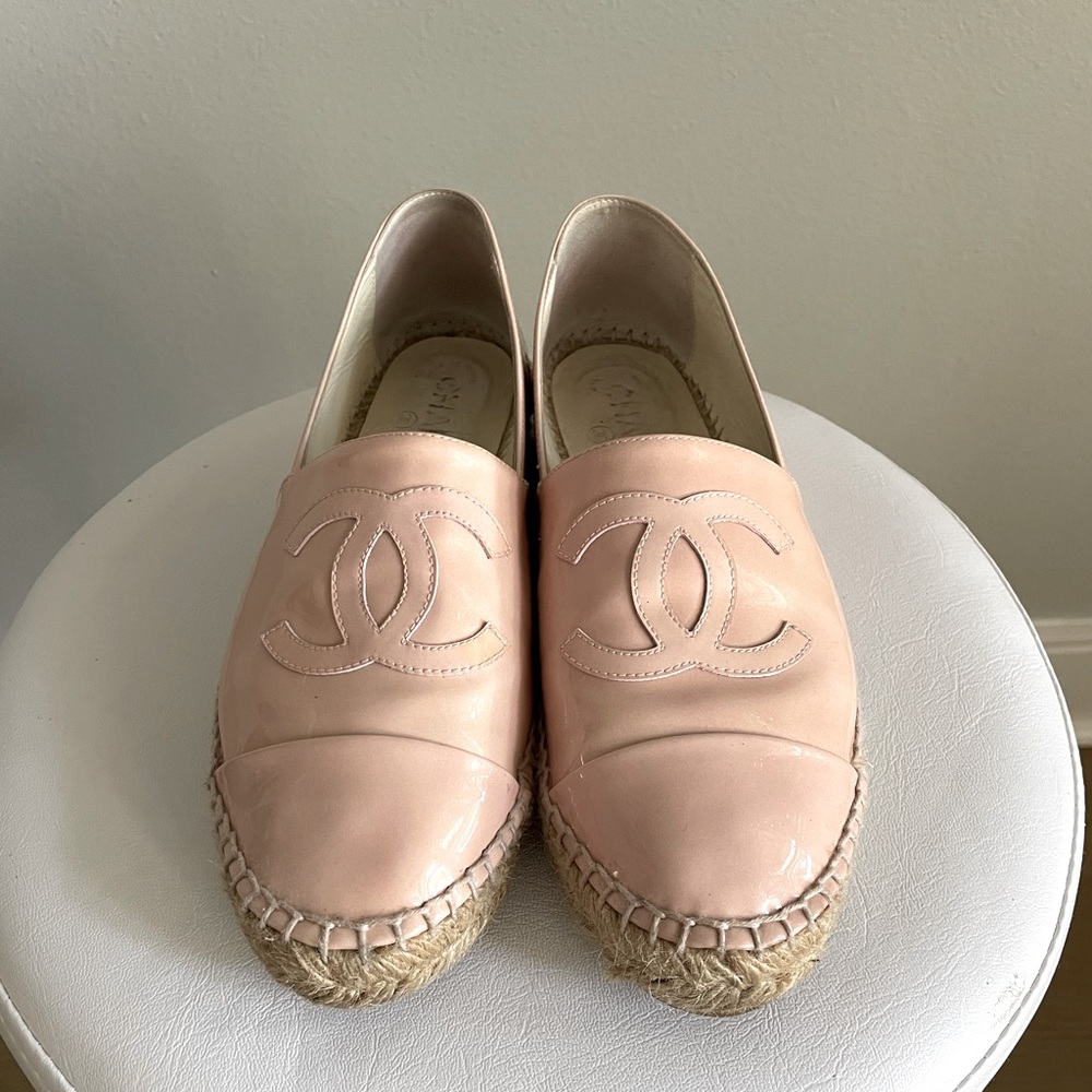 Chanel patent leather espadrilles